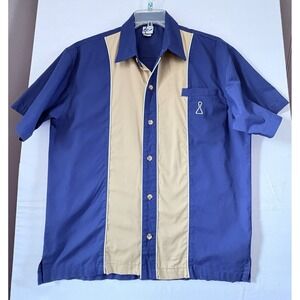 AWA by Bauer Clothing Classy Embroidered Men Vintage Bowling Shirt Skater Medium